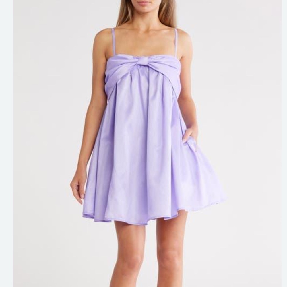 Hutch Lavender Baby Doll w/Bow Mini Dress